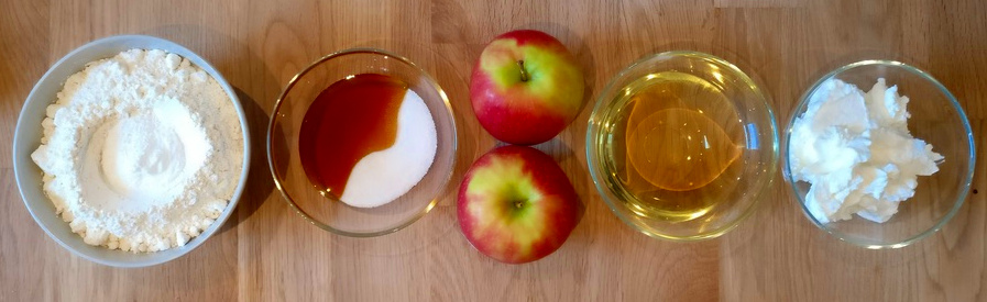 Zutaten für Apfelbrötchen auf Quark-Öl-Basis