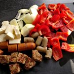 Zutaten für die vegetarischen Seitan-Grillspieße